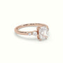 Radiant Diamond Solitaire Side Stone Engagement Ring — Rose Gold