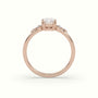 Radiant Diamond Solitaire Side Stone Engagement Ring — Rose Gold