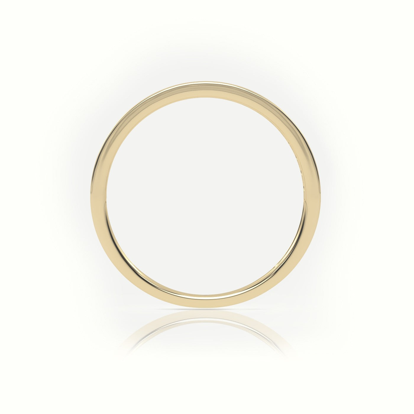 Round Cut Diamond Channel Setting Half Eternity Wedding Band — Yellow Gold