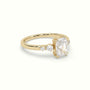 Radiant Diamond Solitaire Side Stone Engagement Ring — Yellow Gold