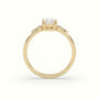 Radiant Diamond Solitaire Side Stone Engagement Ring — Yellow Gold