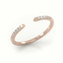 Round Cut Diamond Open Pave Setting Designer Ring — Rose Gold