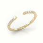 Round Cut Diamond Open Pave Setting Designer Ring — Yellow Gold