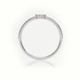 Round Cut Diamond 4 Prongs Pave Setting Designer Ring — White Gold
