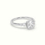 Round Diamond Solitaire Side Stone Engagement Ring — White Gold