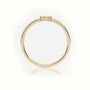 Round Cut Diamond 4 Prongs Pave Setting Designer Ring — Yellow Gold