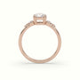 Round Diamond Solitaire Side Stone Engagement Ring — Rose Gold