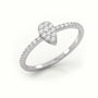 Round Cut Diamond Pear Style Pave Setting Designer Ring — White Gold