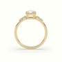Round Diamond Solitaire Side Stone Engagement Ring — Yellow Gold