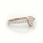Round Cut Diamond Pear Style Pave Setting Designer Ring — Rose Gold