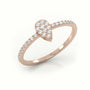 Round Cut Diamond Pear Style Pave Setting Designer Ring — Rose Gold