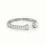 Round Cut & Pear Cut Diamonds Open Pave Setting Ring — White Gold