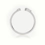 Round Cut & Pear Cut Diamonds Open Pave Setting Ring — White Gold