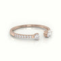 Round Cut & Pear Cut Diamonds Open Pave Setting Ring — Rose Gold