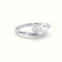 Marquise Diamond Solitaire Bypass Engagement Ring — White Gold