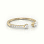 Round Cut & Pear Cut Diamonds Open Pave Setting Ring — Yellow Gold