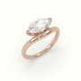 Marquise Diamond Solitaire Bypass Engagement Ring — Rose Gold