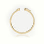 Round Cut & Pear Cut Diamonds Open Pave Setting Ring — Yellow Gold