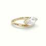 Marquise Diamond Solitaire Bypass Engagement Ring — Yellow Gold