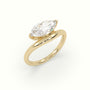Marquise Diamond Solitaire Bypass Engagement Ring — Yellow Gold