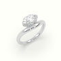 Oval Diamond Solitaire Bypass Engagement Ring — White Gold