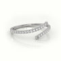 Round Cut Diamond Pave Setting Wrap Designer Ring — White Gold