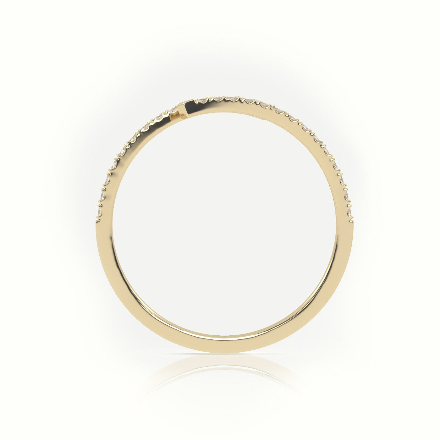 Round Cut Diamond Pave Setting Wrap Designer Ring — Yellow Gold