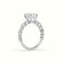 Radiant Diamond Side Stone Engagement Ring — White Gold