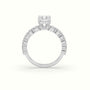Radiant Diamond Side Stone Engagement Ring — White Gold