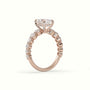 Radiant Diamond Side Stone Engagement Ring — Rose Gold