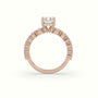 Radiant Diamond Side Stone Engagement Ring — Rose Gold