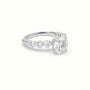 Round Diamond Side Stone Engagement Ring — White Gold