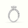 Round Diamond Side Stone Engagement Ring — White Gold