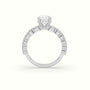 Round Diamond Side Stone Engagement Ring — White Gold