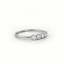 Round Cut Diamond Bezel Setting Designer Ring — White Gold