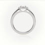 Pear Cut Diamond Halo Pave Setting Engagement Ring — White Gold