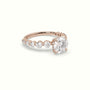 Round Diamond Side Stone Engagement Ring — Rose Gold