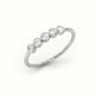 Round Cut Diamond Bezel Setting Designer Ring — White Gold