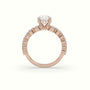 Round Diamond Side Stone Engagement Ring — Rose Gold