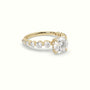 Round Diamond Side Stone Engagement Ring — Yellow Gold