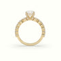Round Diamond Side Stone Engagement Ring — Yellow Gold