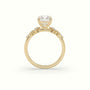 Asscher Diamond Side Stone Engagement Ring — Yellow Gold