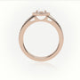 Pear Cut Diamond Halo Pave Setting Engagement Ring — Rose Gold