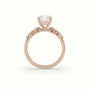 Cushion Diamond Side Stone Engagement Ring — Rose Gold