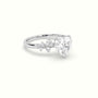 Heart Diamond Side Stone Engagement Ring — White Gold