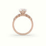 Heart Diamond Side Stone Engagement Ring — Rose Gold