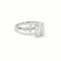 Oval Diamond Side Stone Engagement Ring — White Gold