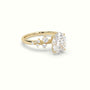 Oval Diamond Side Stone Engagement Ring — Yellow Gold