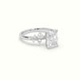 Radiant Diamond Side Stone Engagement Ring — White Gold