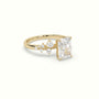Radiant Diamond Side Stone Engagement Ring — Yellow Gold